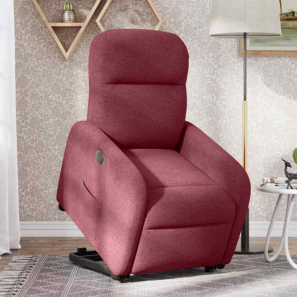 Fauteuil inclinable électrique rouge bordeaux tissu - XIOS
