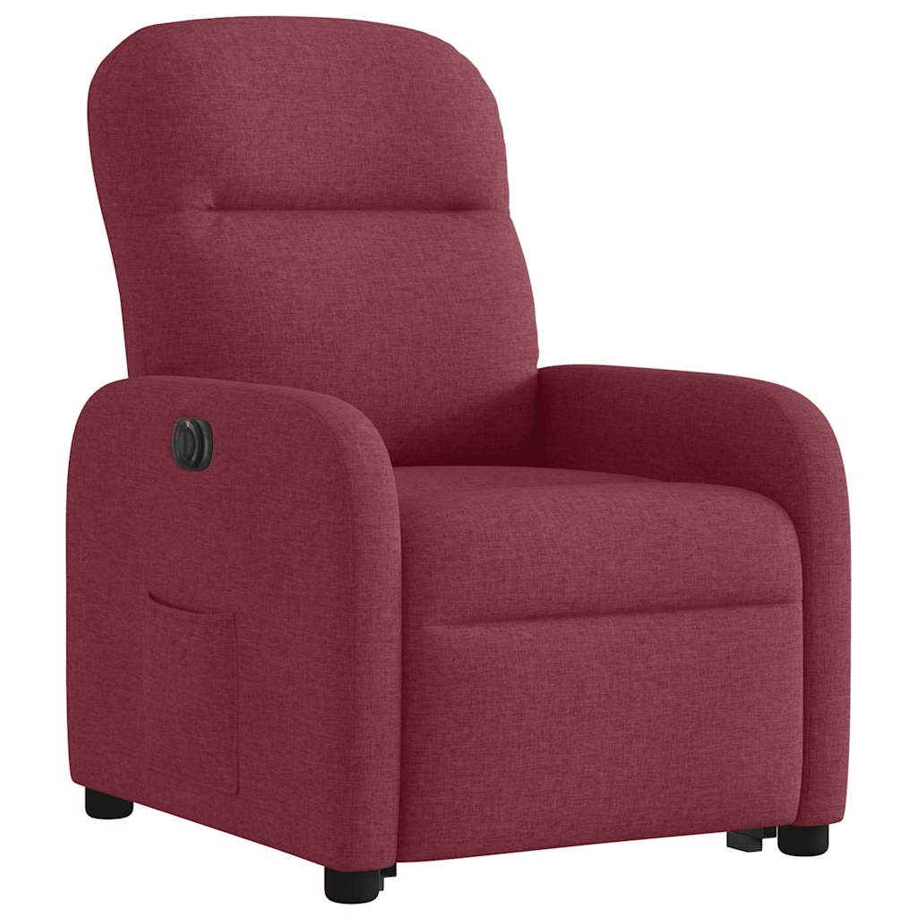 Fauteuil inclinable électrique rouge bordeaux tissu - XIOS