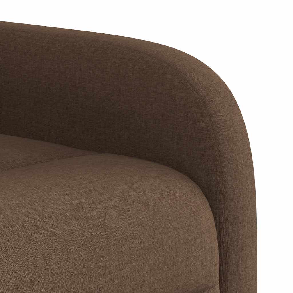 Fauteuil inclinable électrique marron tissu