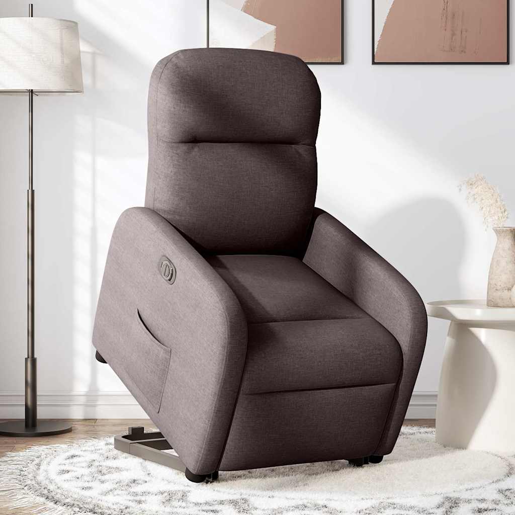 Fauteuil inclinable électrique marron foncé tissu
