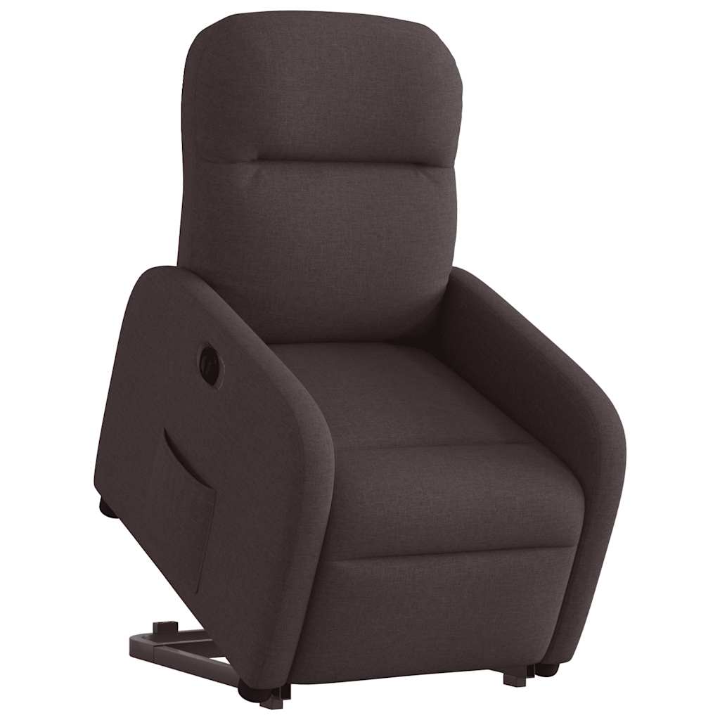 Fauteuil inclinable électrique marron foncé tissu - XIOS