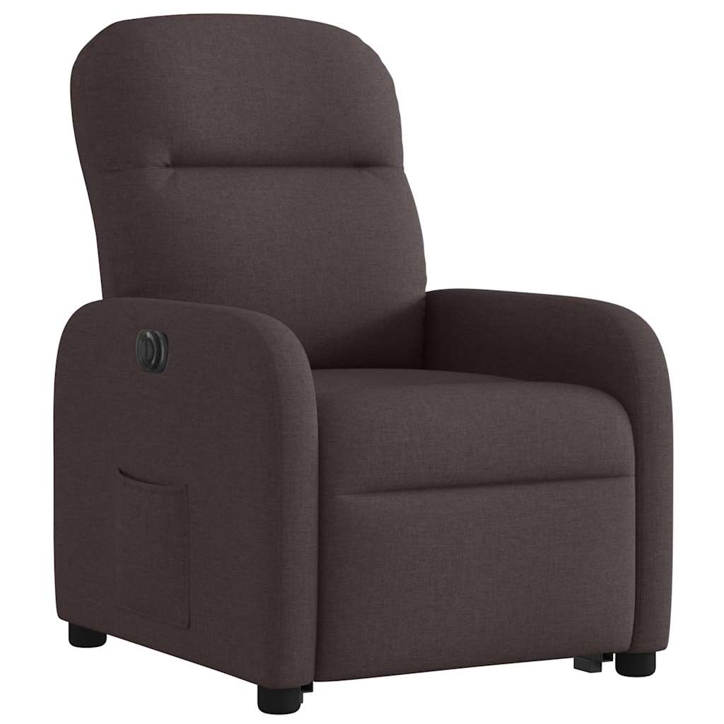 Fauteuil inclinable électrique marron foncé tissu - XIOS