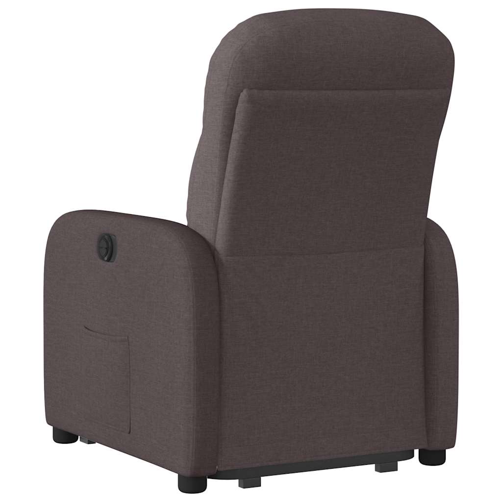 Fauteuil inclinable électrique marron foncé tissu