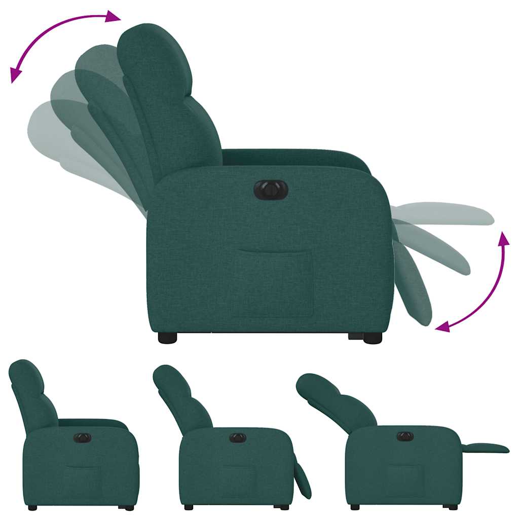 Fauteuil inclinable électrique vert foncé tissu