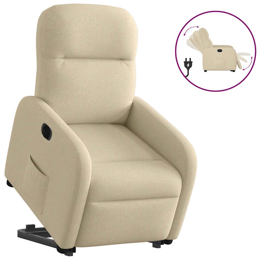 Fauteuil inclinable électrique crème tissu - XIOS