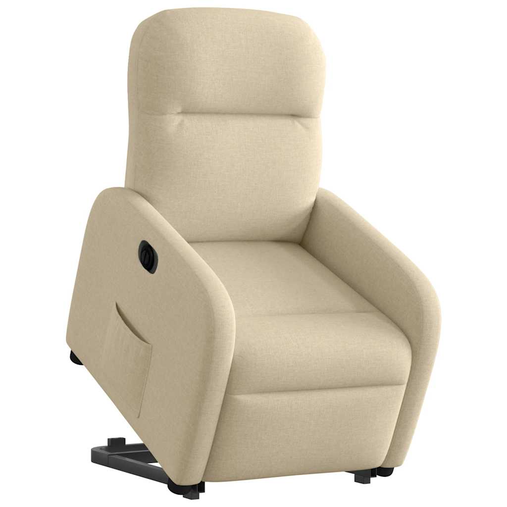 Fauteuil inclinable électrique crème tissu