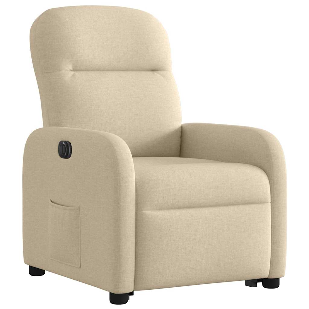 Fauteuil inclinable électrique crème tissu - XIOS