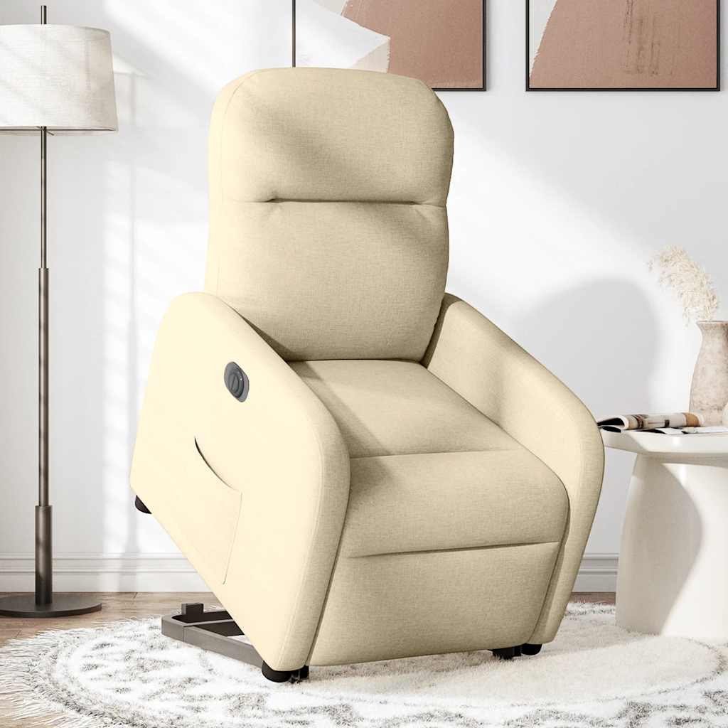 Fauteuil inclinable électrique crème tissu - XIOS