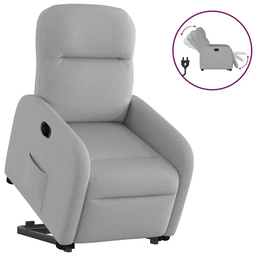 Fauteuil inclinable électrique gris nuage tissu - XIOS