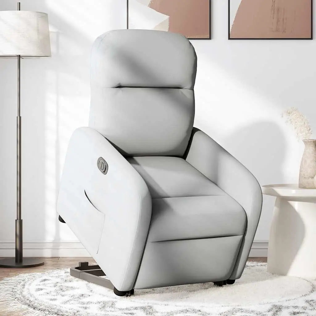 Fauteuil inclinable électrique gris nuage tissu - XIOS