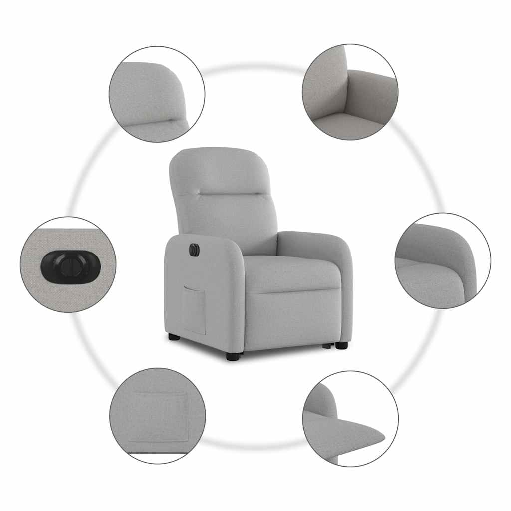 Fauteuil inclinable électrique gris nuage tissu
