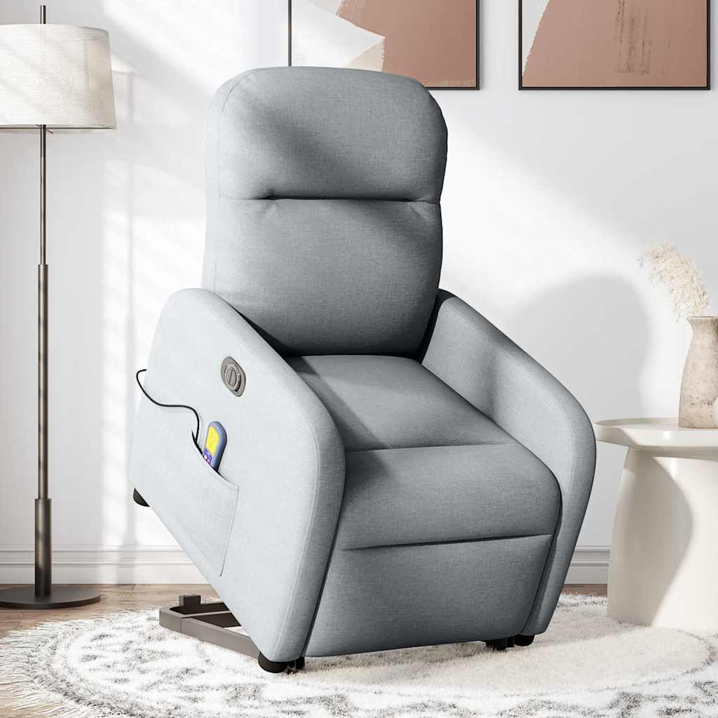 Fauteuil inclinable de massage électrique Gris clair Tissu - XIOS