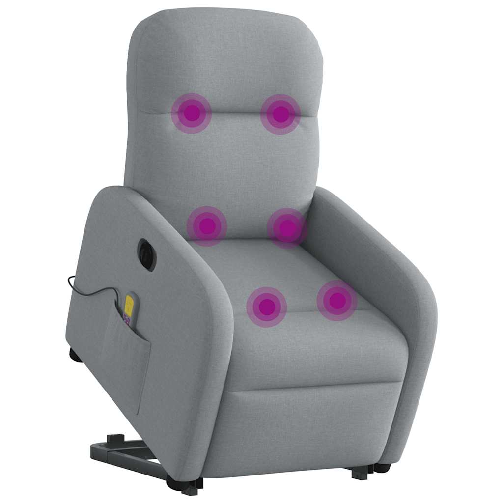 Fauteuil inclinable de massage électrique Gris clair Tissu - XIOS