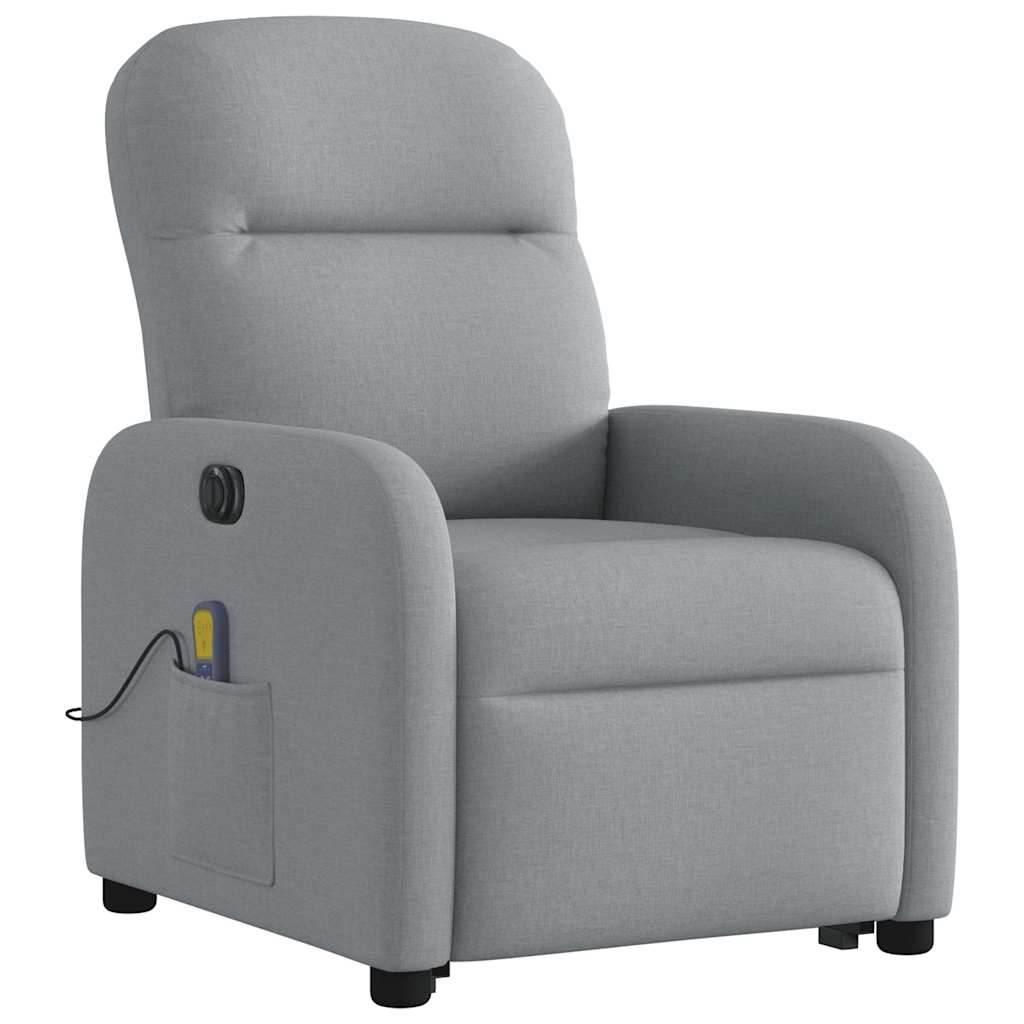 Fauteuil inclinable de massage électrique Gris clair Tissu - XIOS
