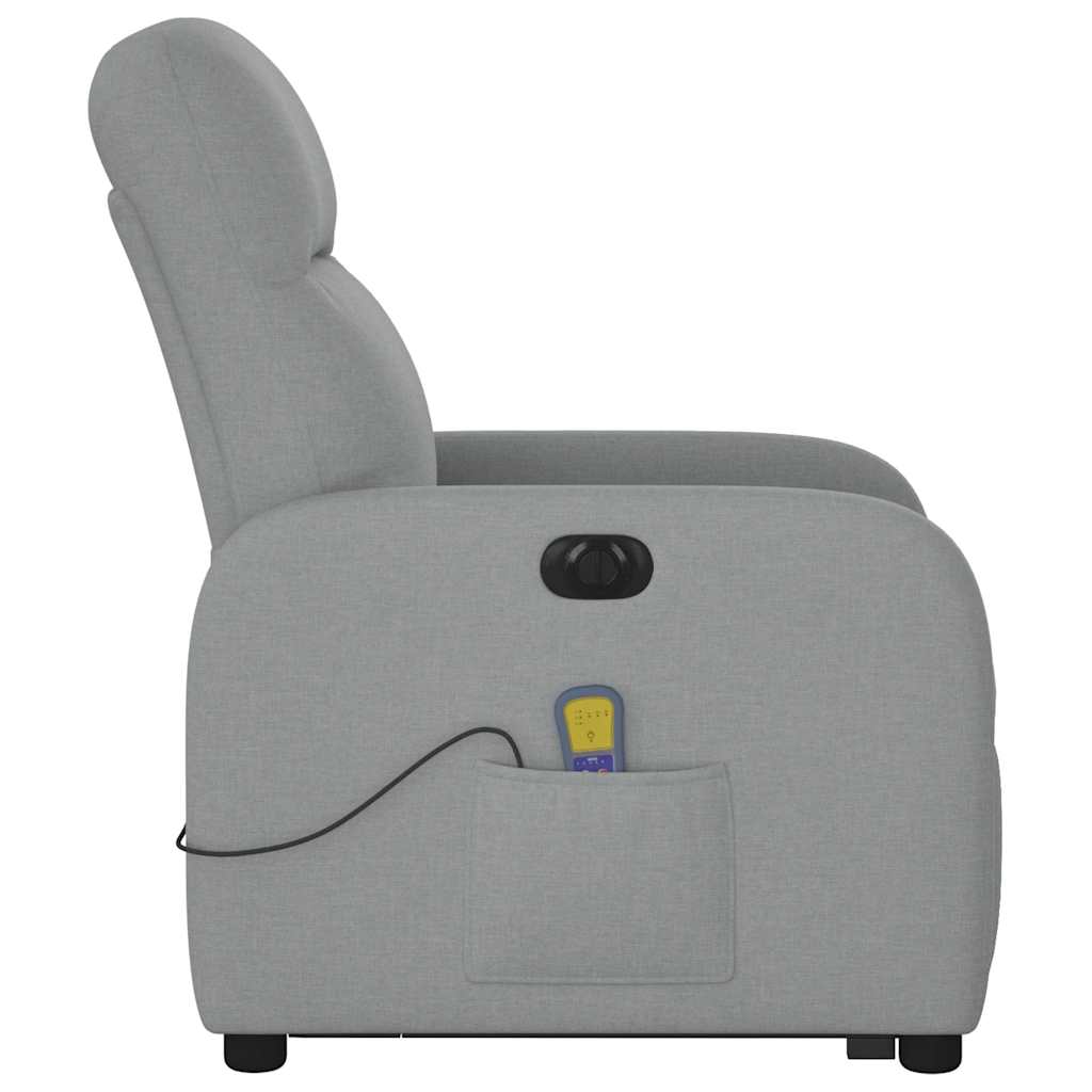 Fauteuil inclinable de massage électrique Gris clair Tissu - XIOS