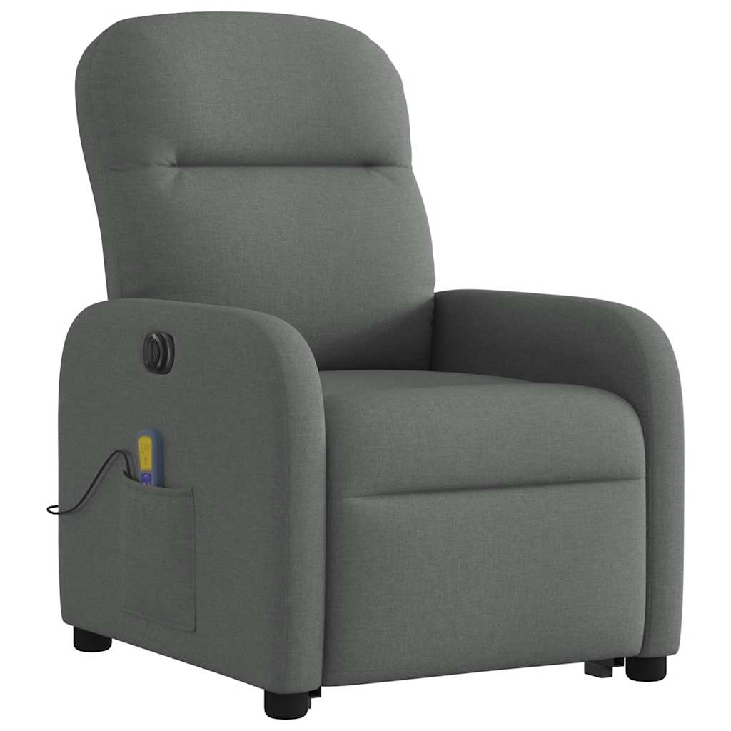 Fauteuil inclinable de massage électrique Gris foncé Tissu - XIOS