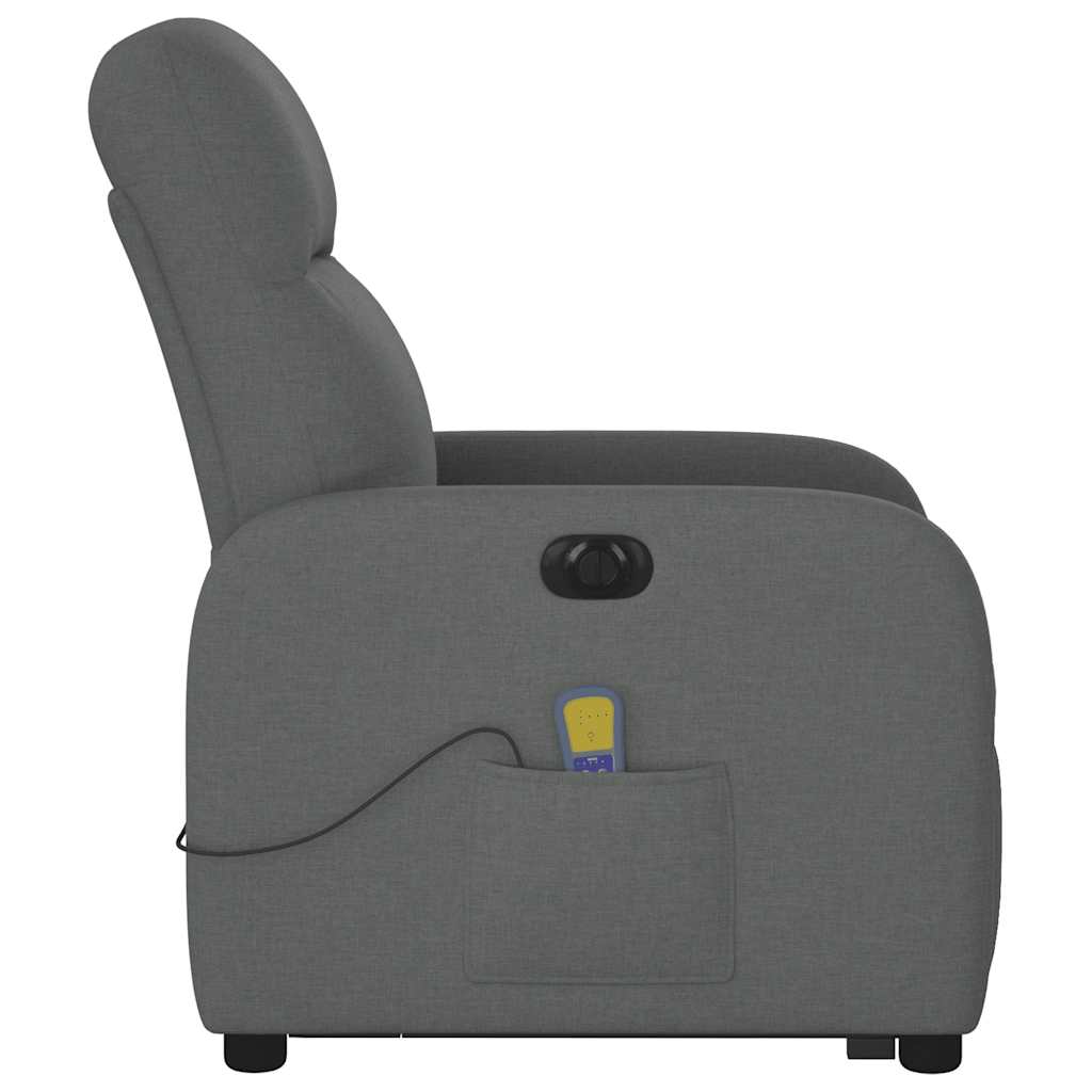 Fauteuil inclinable de massage électrique Gris foncé Tissu - XIOS