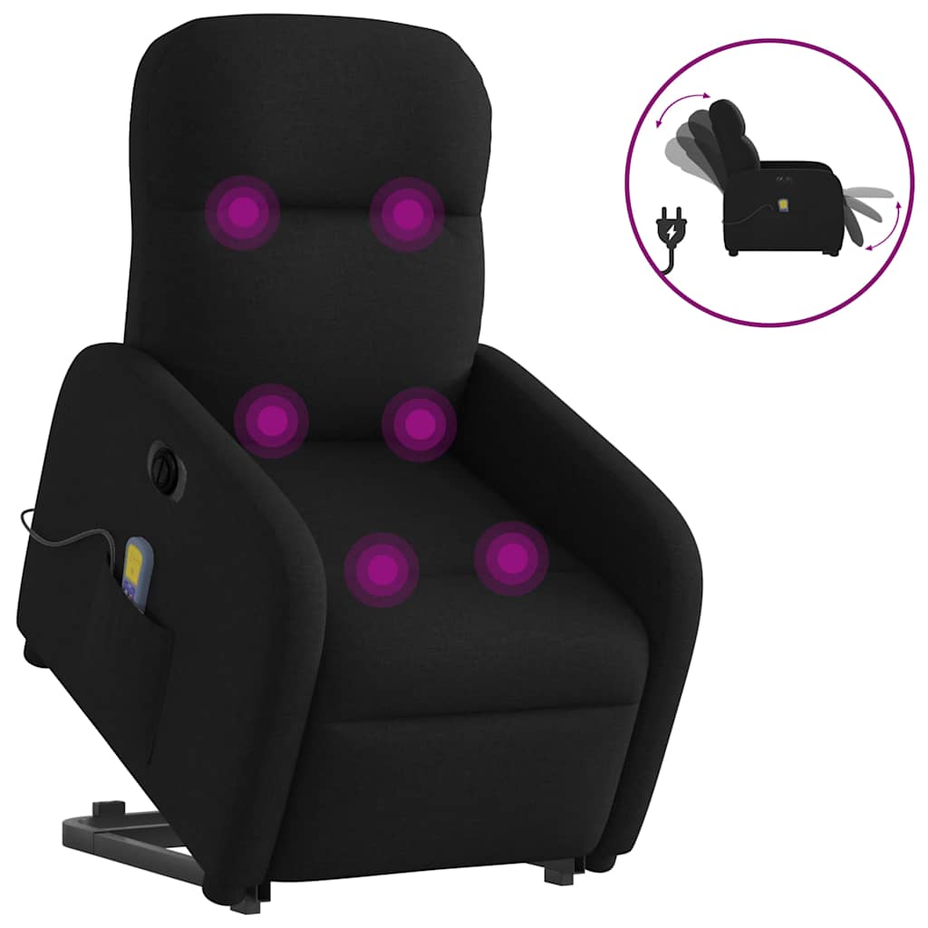Fauteuil inclinable de massage électrique Noir Tissu - XIOS