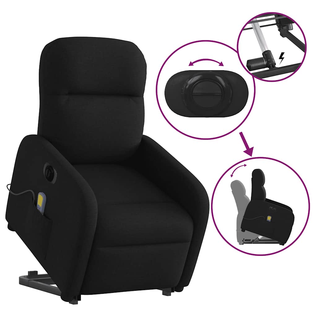 Fauteuil inclinable de massage électrique Noir Tissu - XIOS