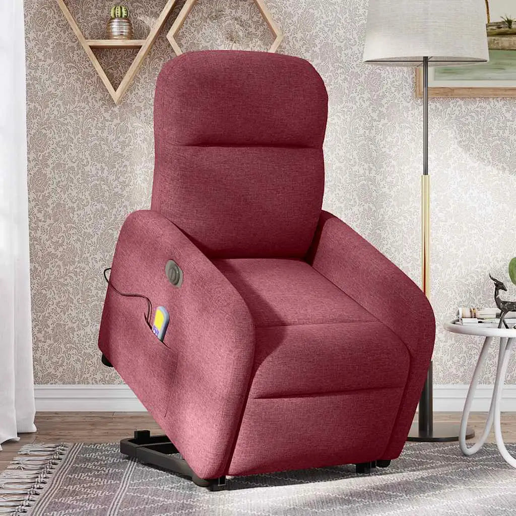 Fauteuil inclinable de massage électrique Rouge bordeaux Tissu - XIOS
