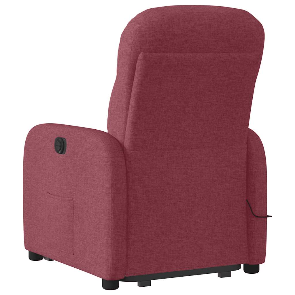 Fauteuil inclinable de massage électrique Rouge bordeaux Tissu
