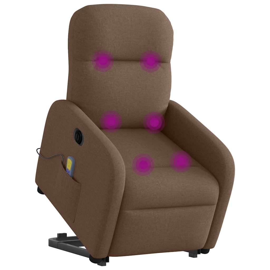 Fauteuil inclinable de massage électrique Marron Tissu - XIOS