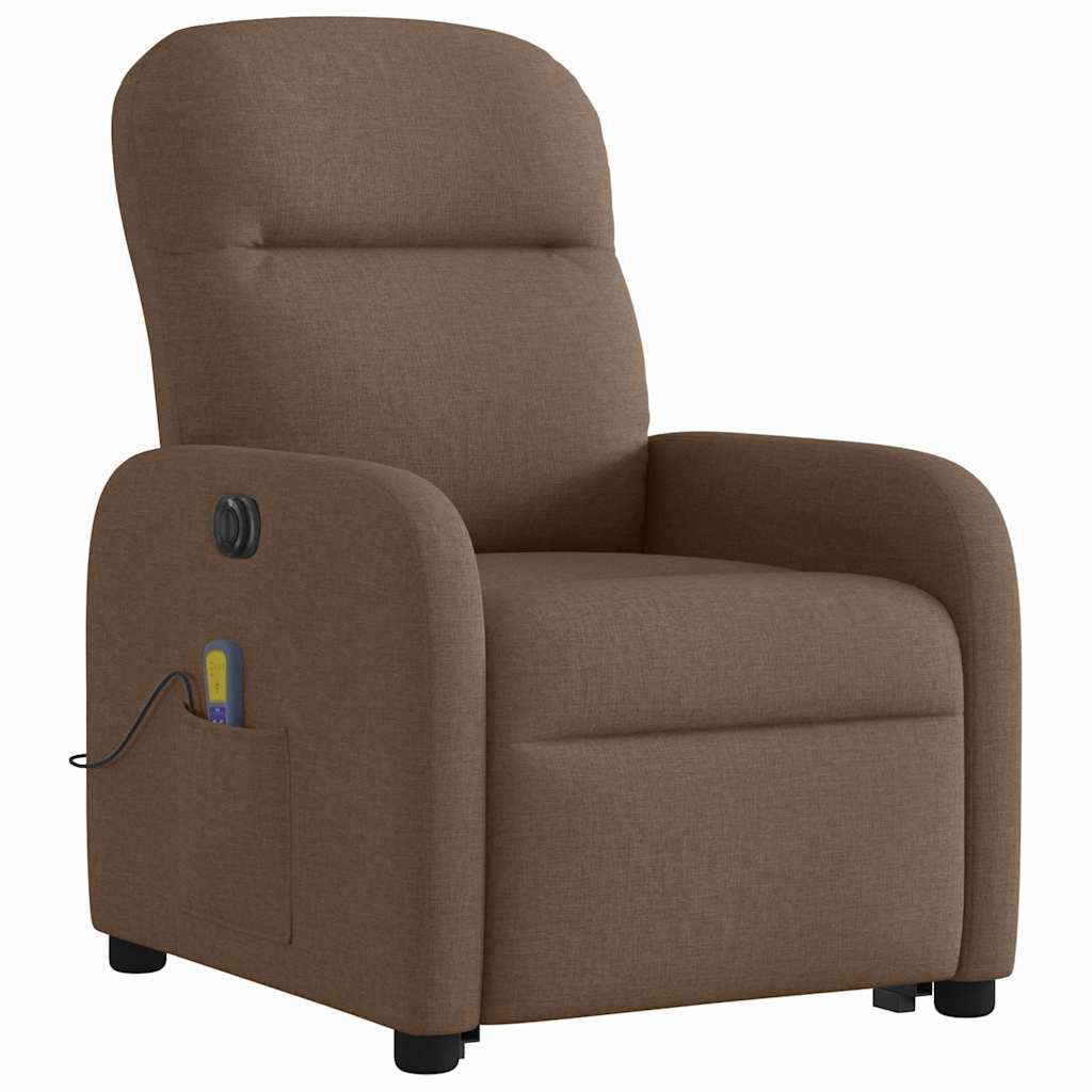 Fauteuil inclinable de massage électrique Marron Tissu - XIOS