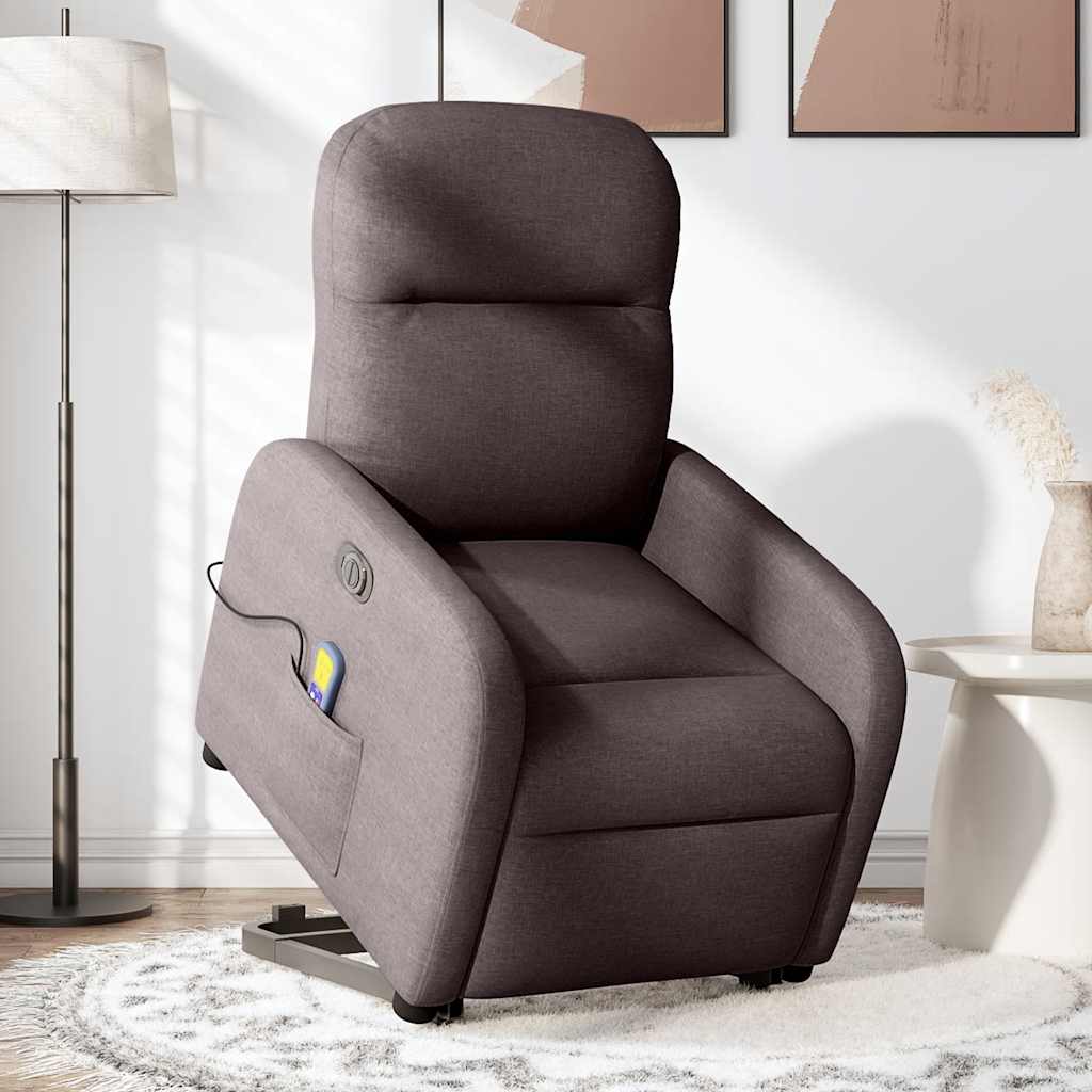 Fauteuil inclinable de massage électrique Marron foncé Tissu - XIOS
