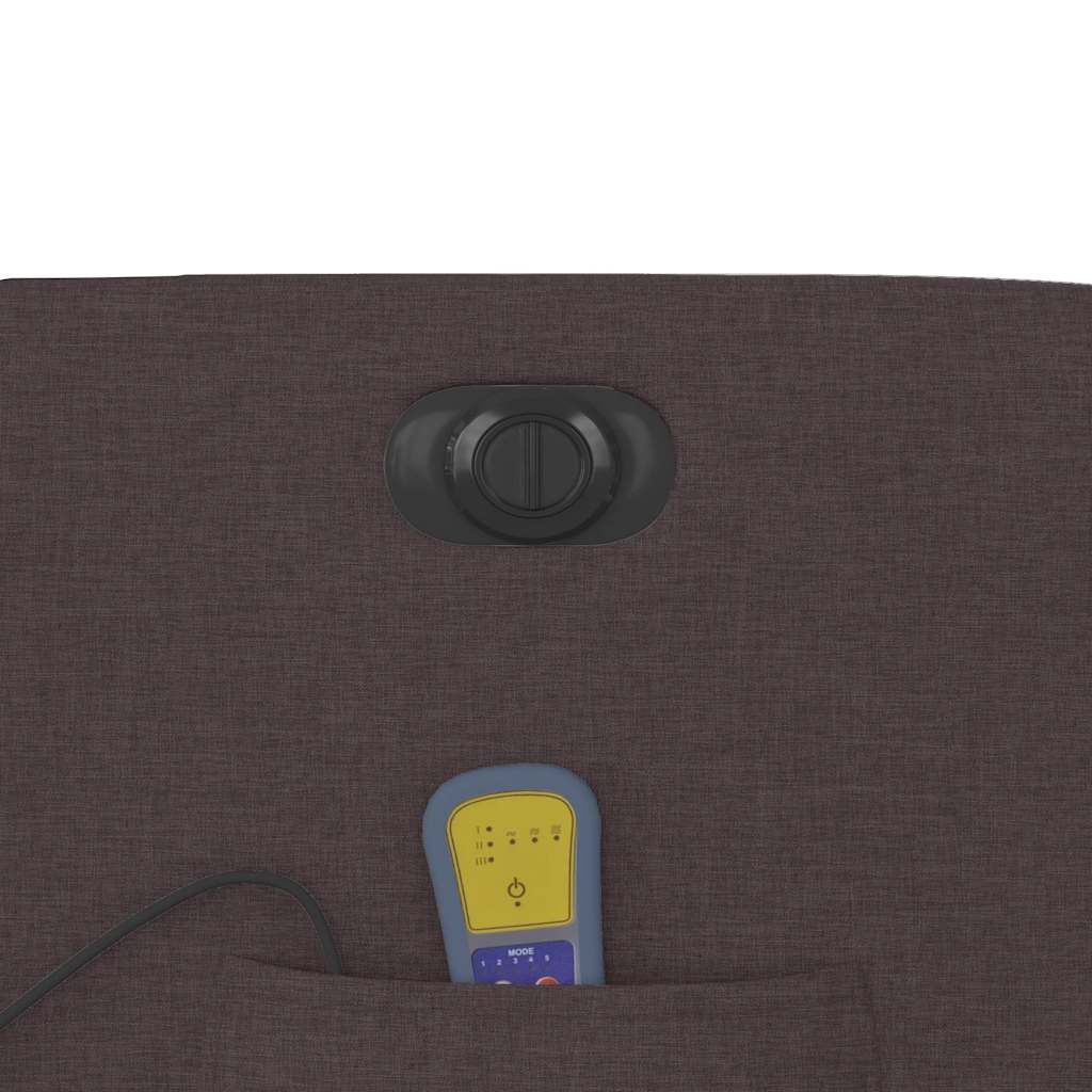 Fauteuil inclinable de massage électrique Marron foncé Tissu