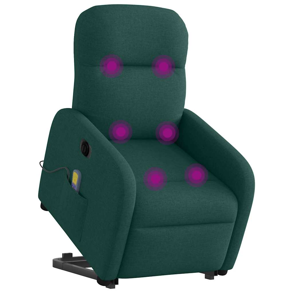 Fauteuil inclinable de massage électrique Vert foncé Tissu - XIOS