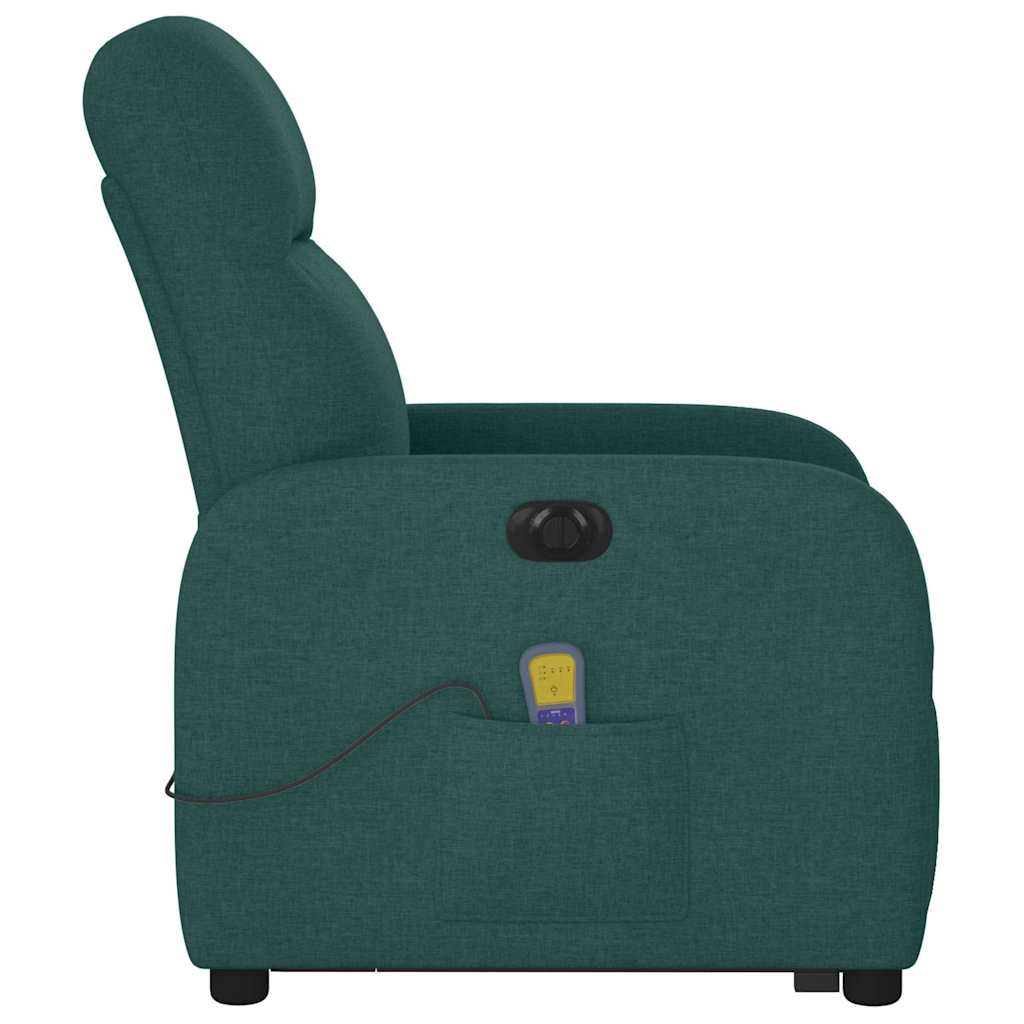 Fauteuil inclinable de massage électrique Vert foncé Tissu - XIOS