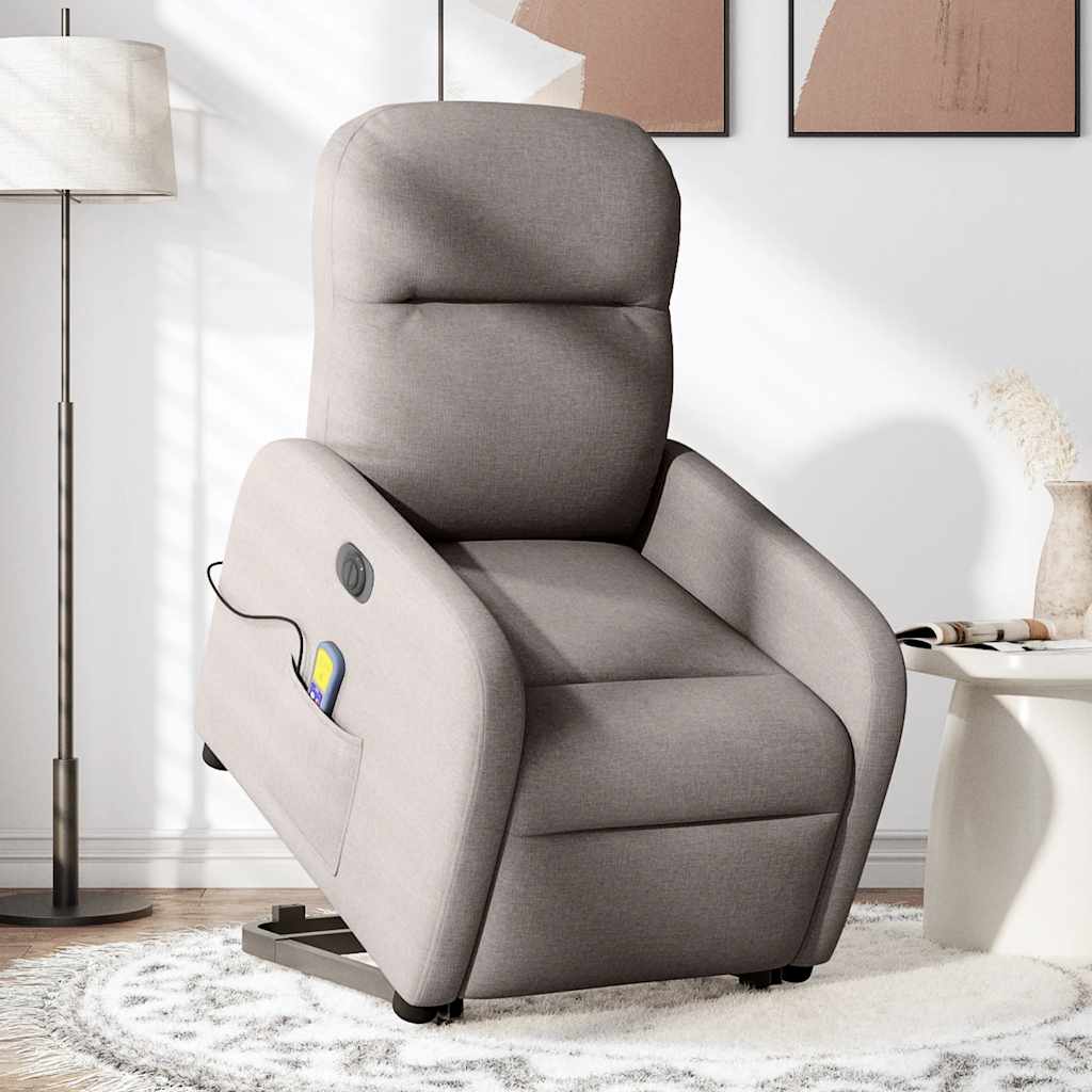 Fauteuil inclinable de massage électrique Taupe Tissu - XIOS