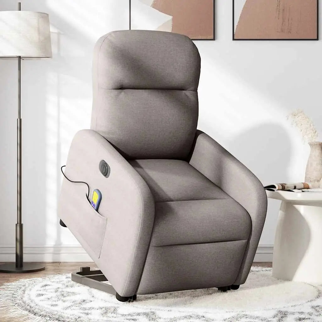 Fauteuil inclinable de massage électrique Taupe Tissu - XIOS