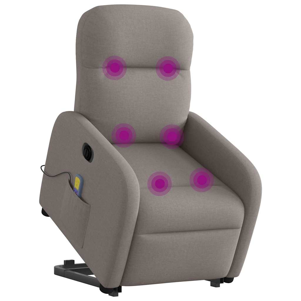 Fauteuil inclinable de massage électrique Taupe Tissu - XIOS