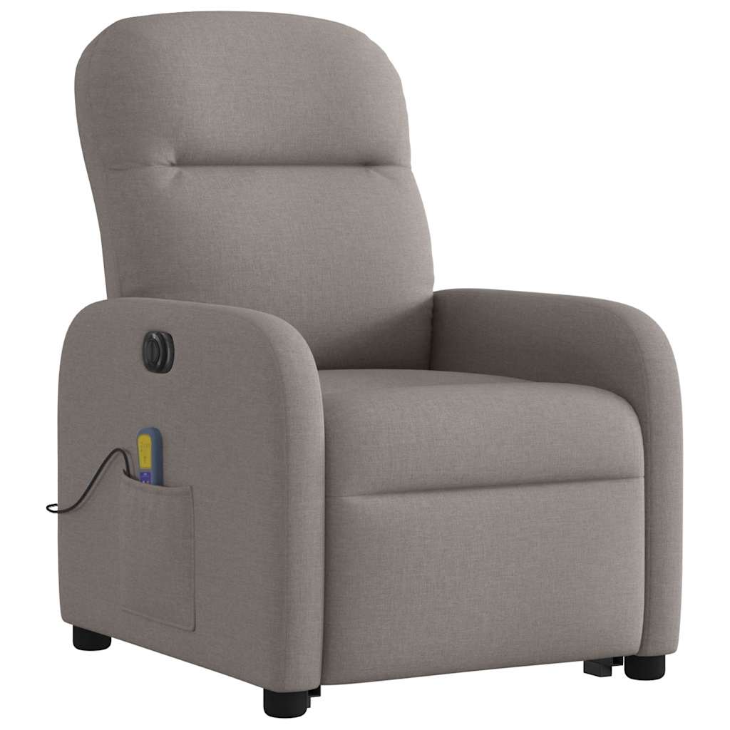 Fauteuil inclinable de massage électrique Taupe Tissu - XIOS