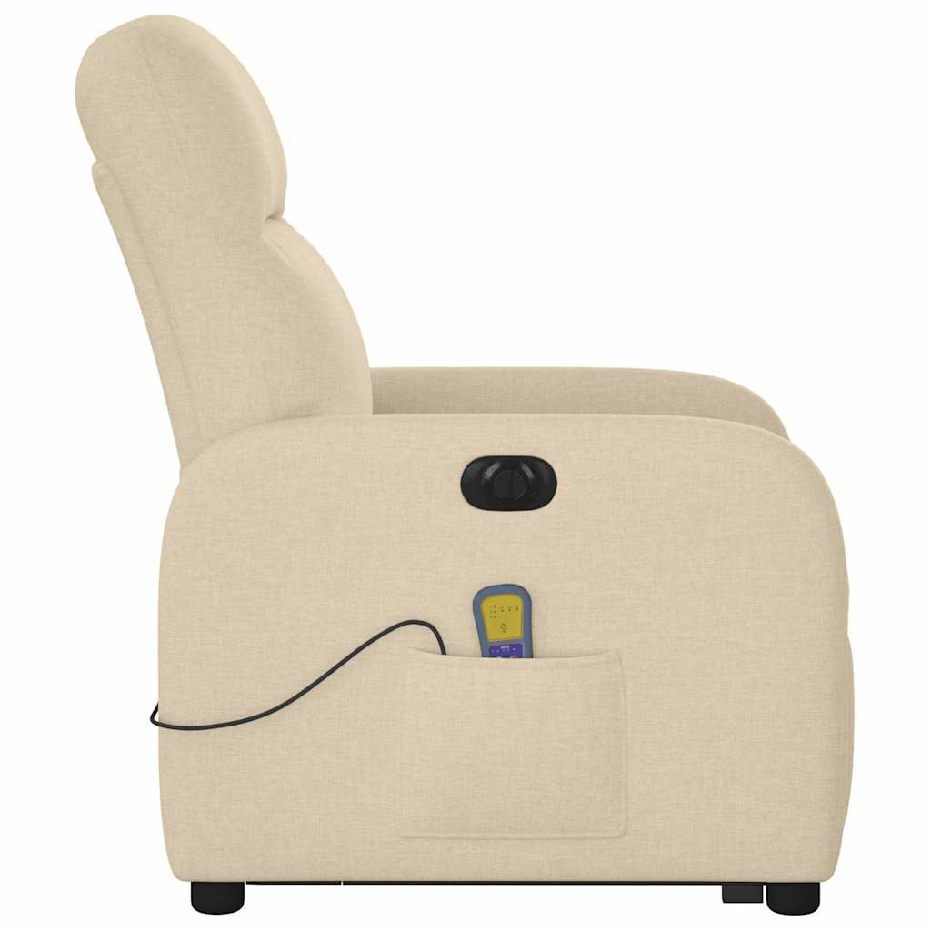 Fauteuil inclinable de massage électrique Crème Tissu
