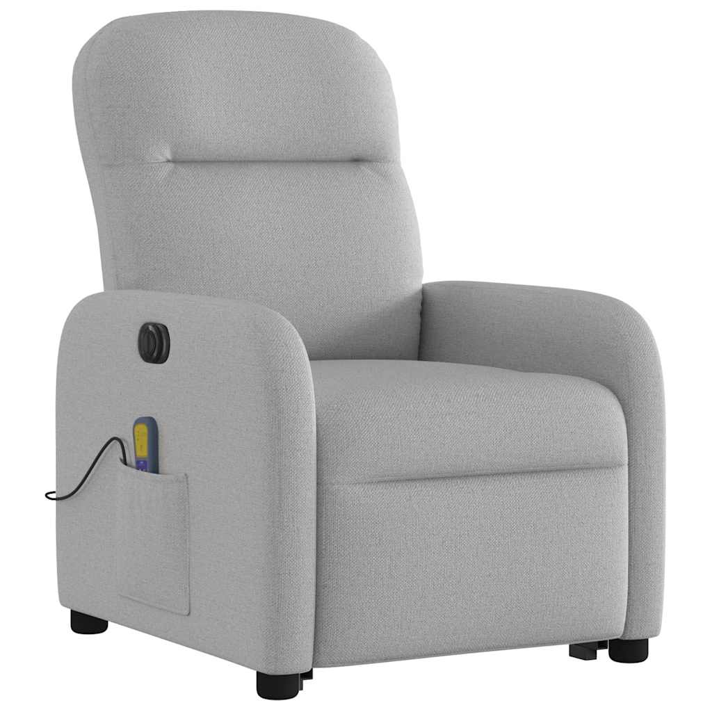 Fauteuil inclinable de massage électrique gris nuage tissu - XIOS