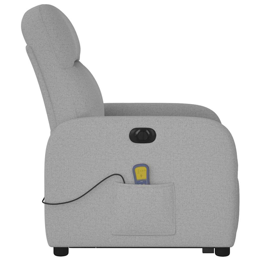 Fauteuil inclinable de massage électrique gris nuage tissu - XIOS