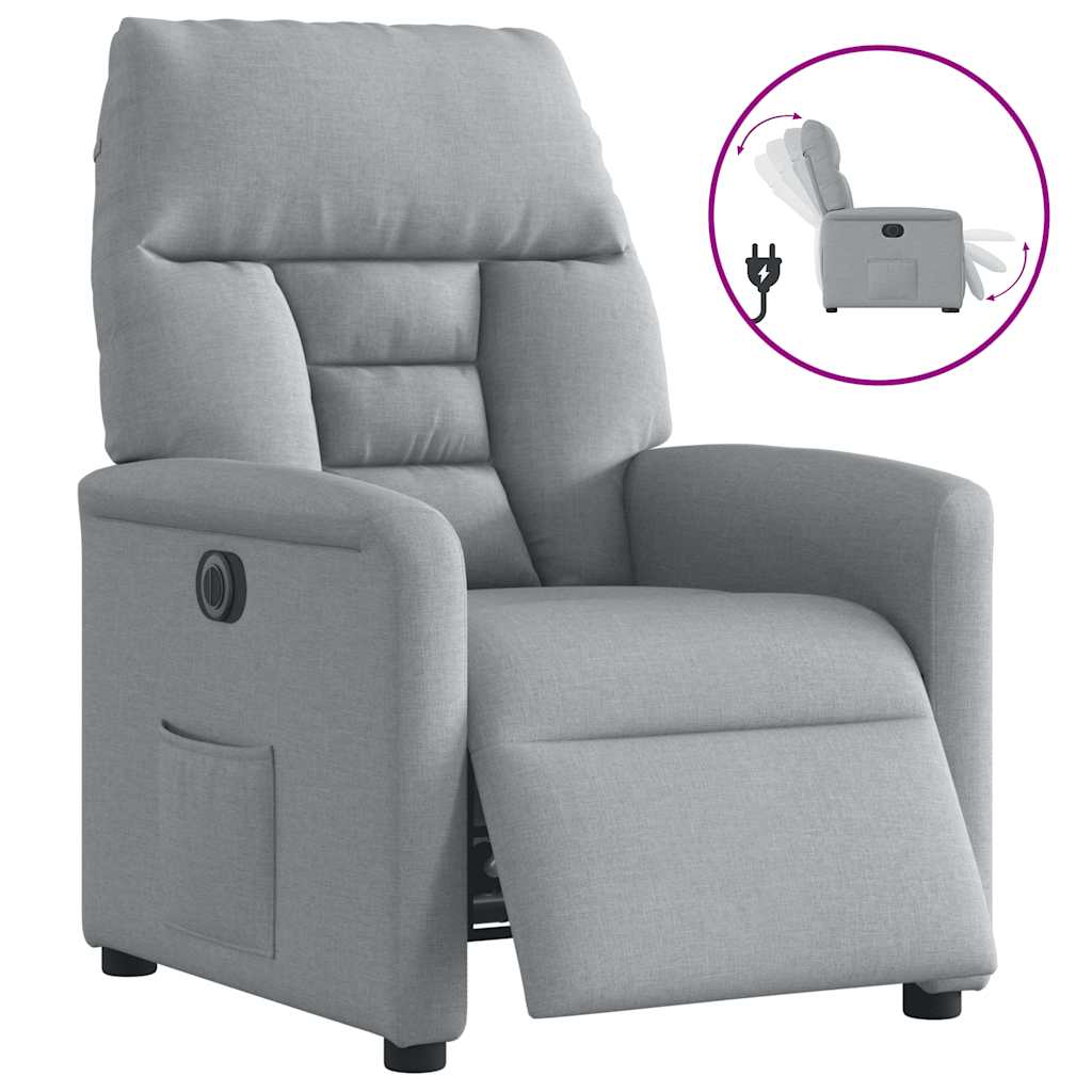 Fauteuil inclinable électrique Gris clair Tissu - XIOS