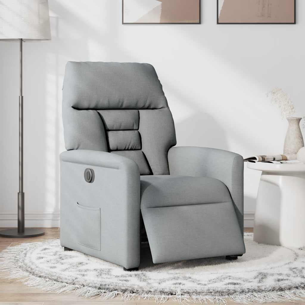 Fauteuil inclinable électrique Gris clair Tissu - XIOS