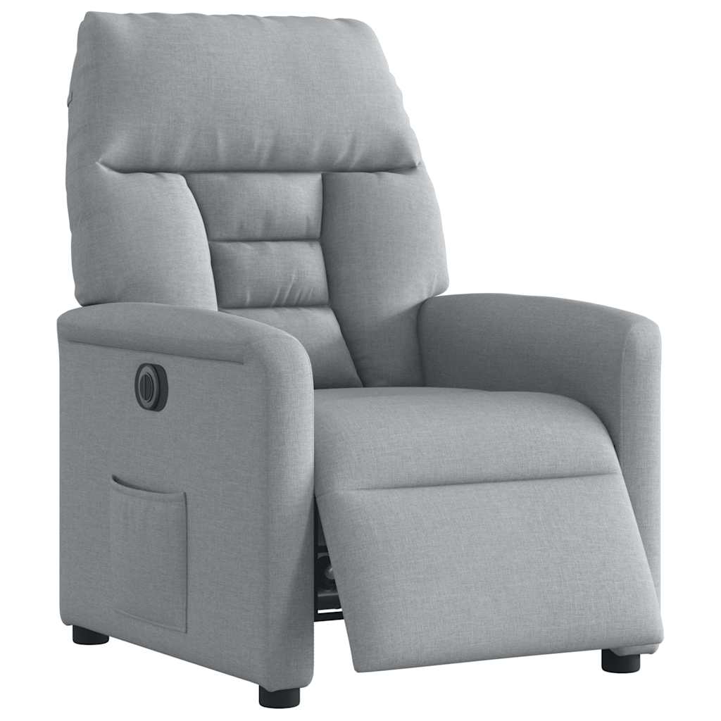 Fauteuil inclinable électrique Gris clair Tissu - XIOS