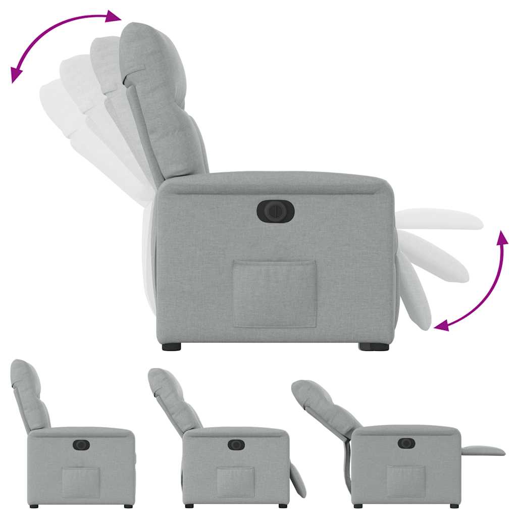 Fauteuil inclinable électrique Gris clair Tissu - XIOS