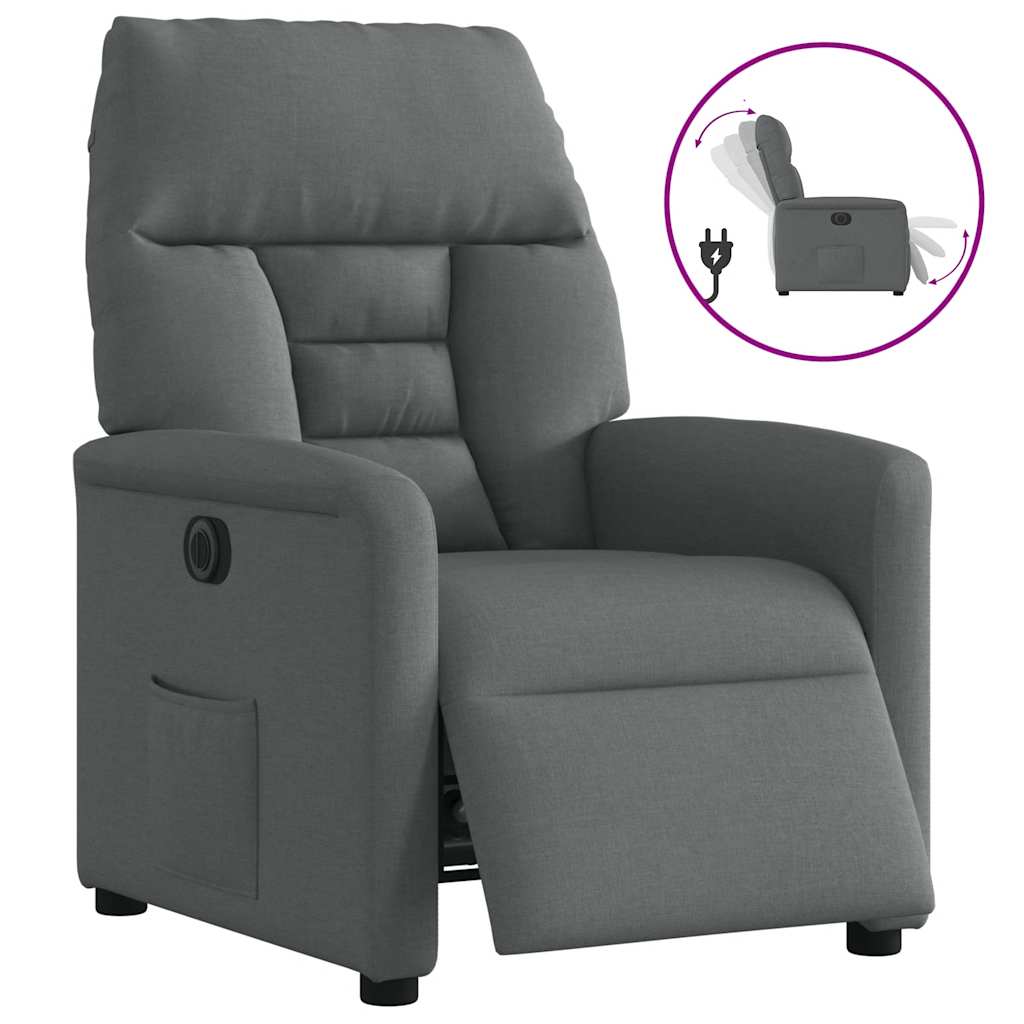 Fauteuil inclinable électrique Gris foncé Tissu - XIOS