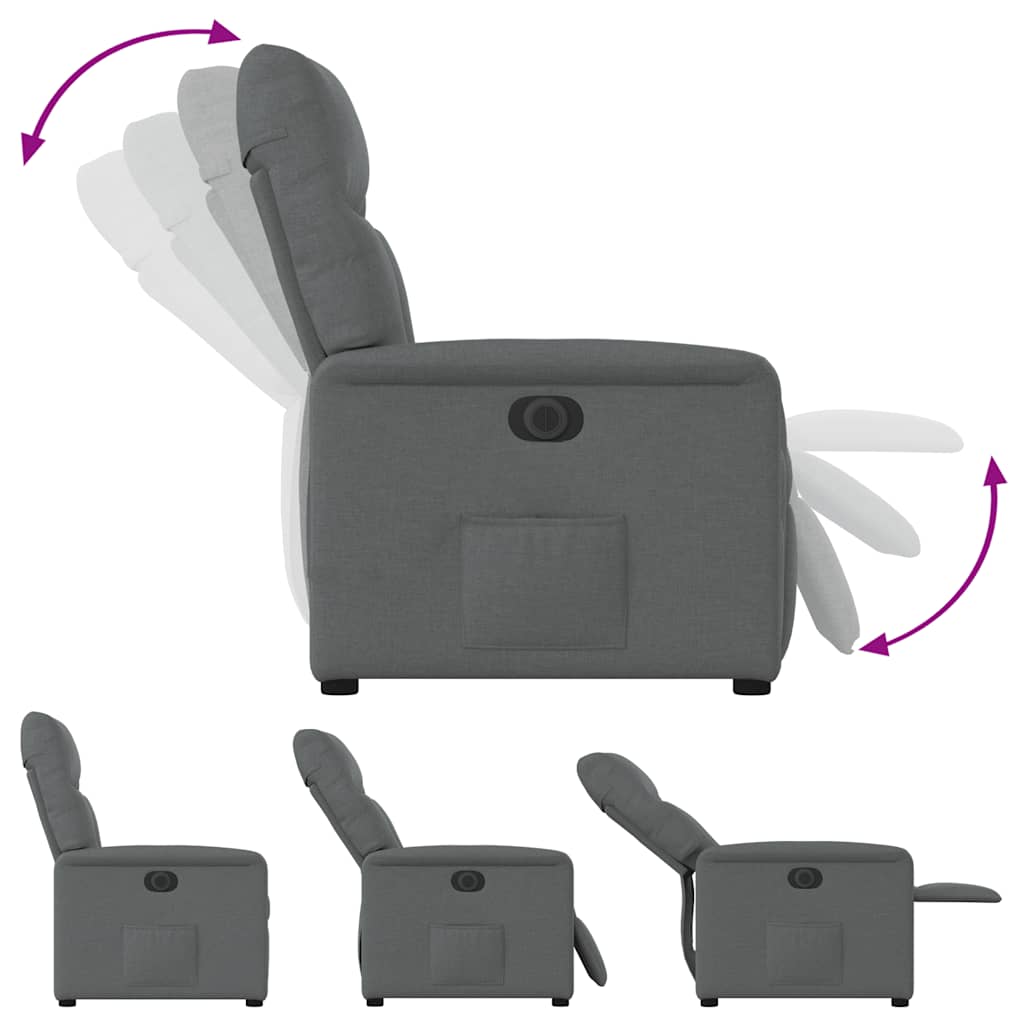 Fauteuil inclinable électrique Gris foncé Tissu - XIOS