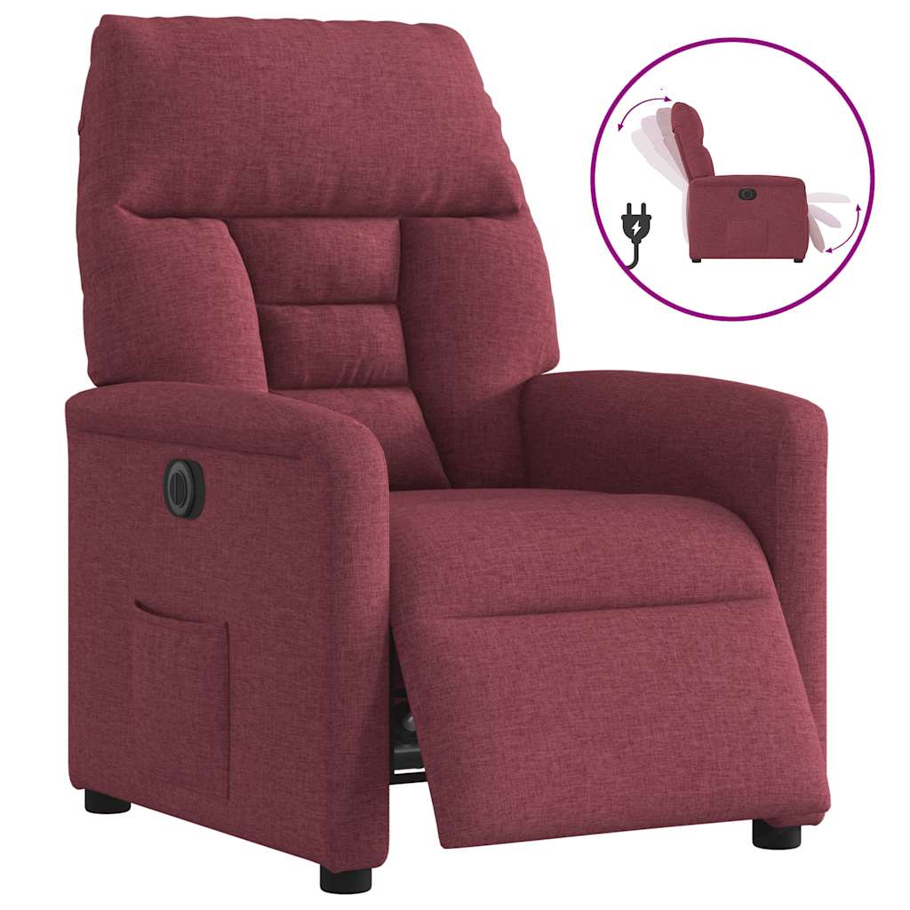 Fauteuil inclinable électrique Rouge bordeaux Tissu - XIOS