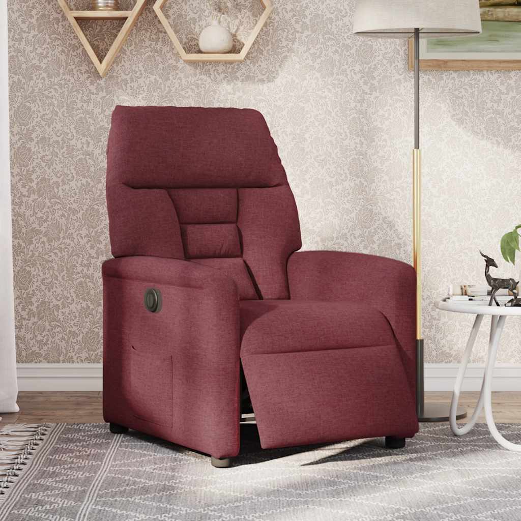 Fauteuil inclinable électrique Rouge bordeaux Tissu - XIOS