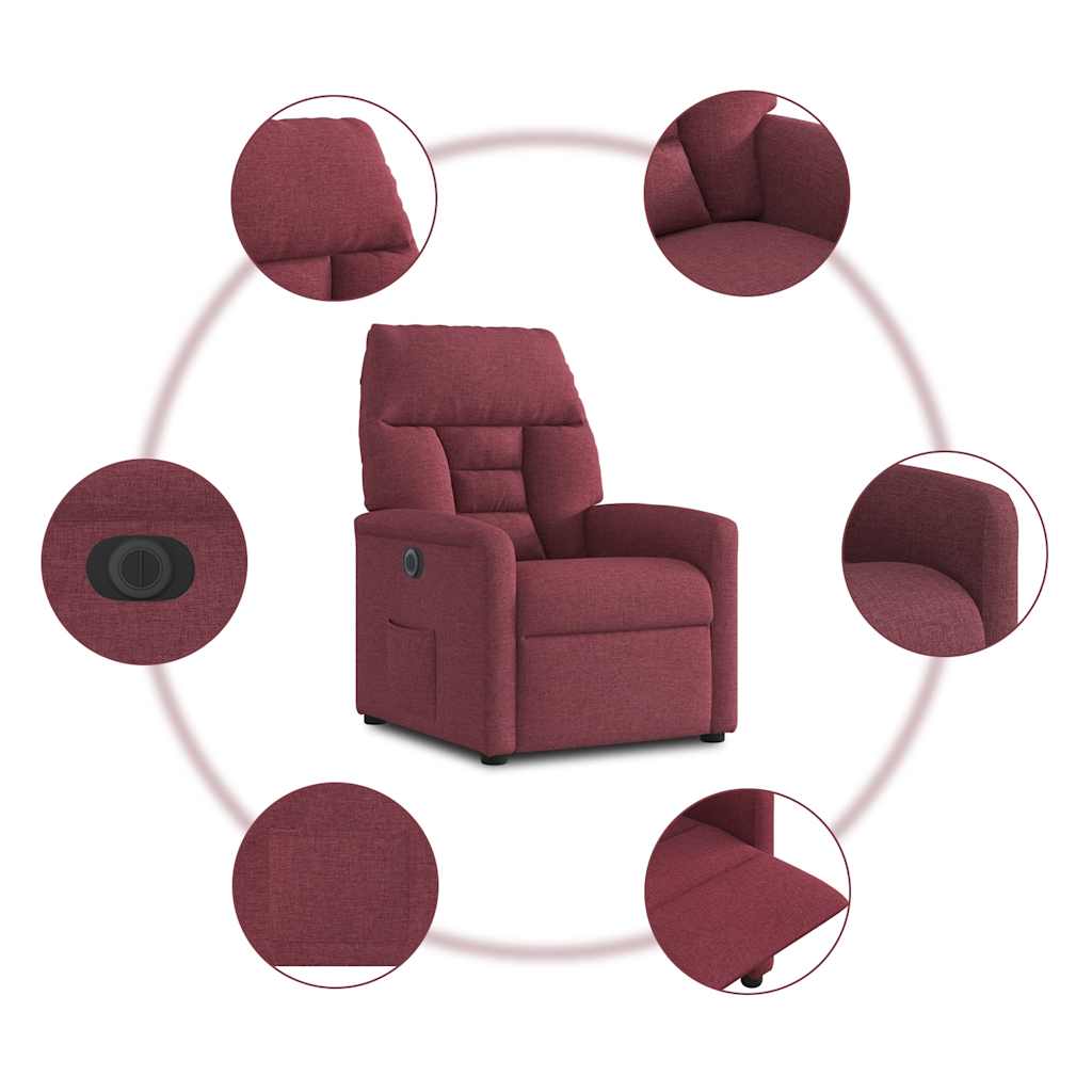Fauteuil inclinable électrique Rouge bordeaux Tissu - XIOS