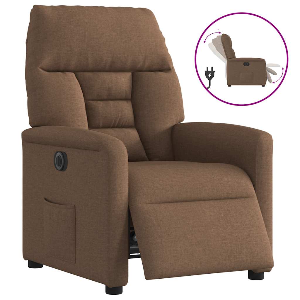 Fauteuil inclinable électrique Marron Tissu - XIOS