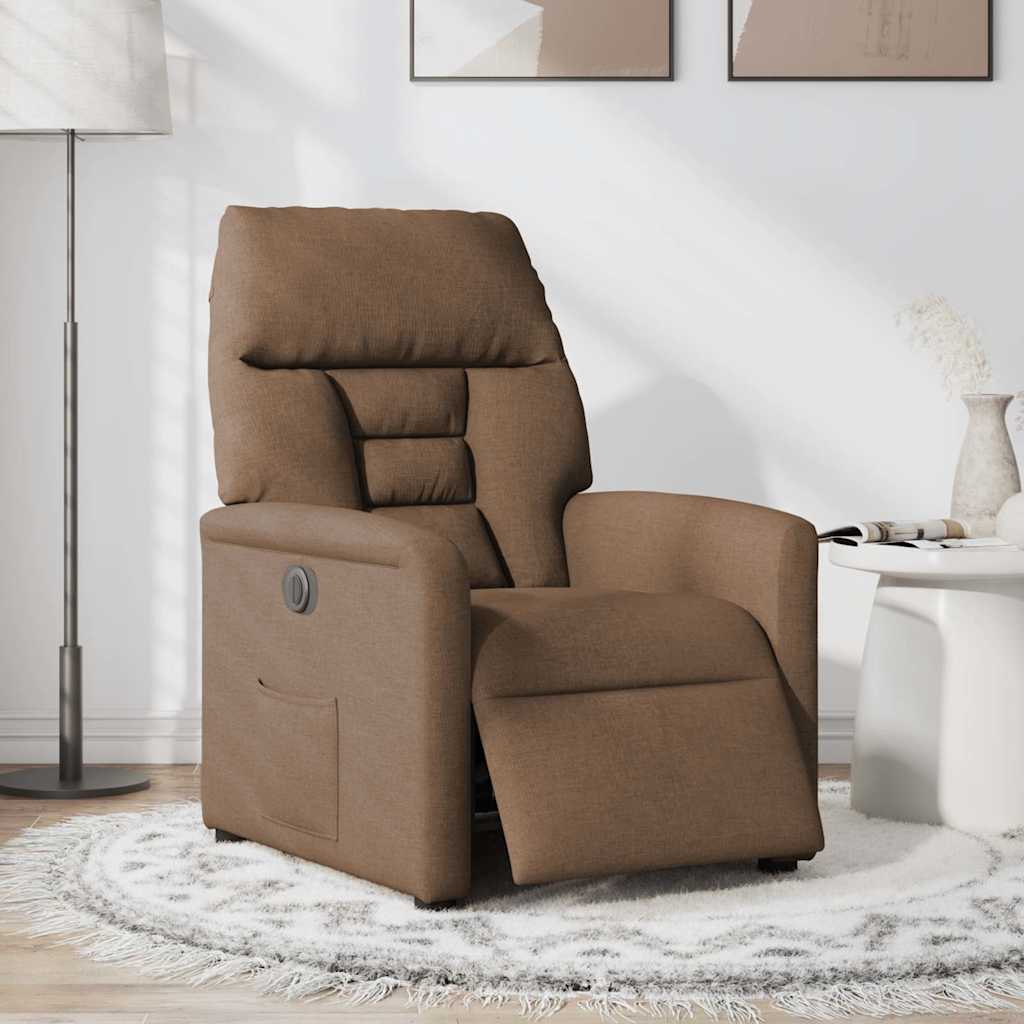 Fauteuil inclinable électrique Marron Tissu - XIOS