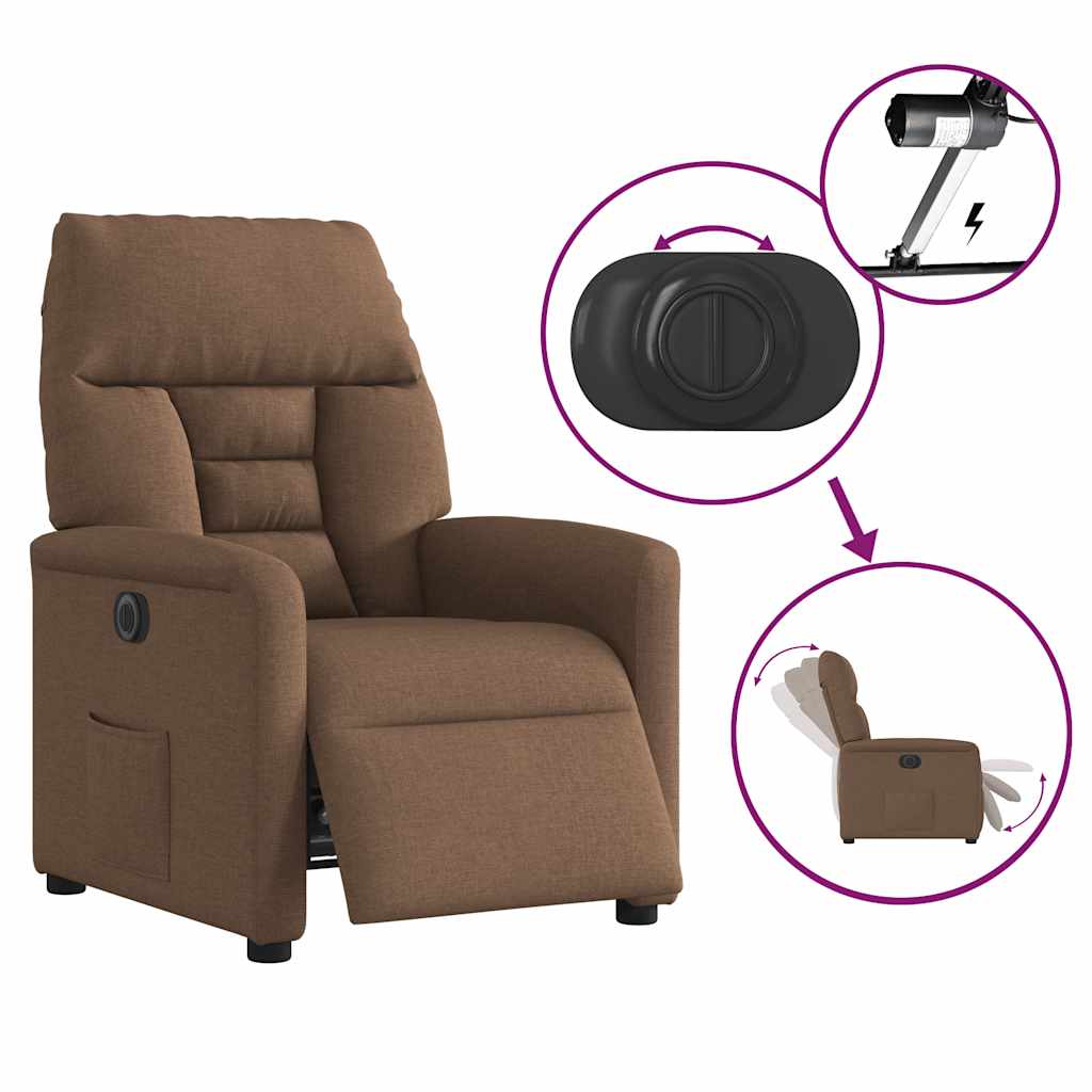 Fauteuil inclinable électrique Marron Tissu - XIOS